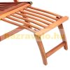 Sunbed folding acacia wood lounger 169x54x95 cm with adjustable backrest garden chair