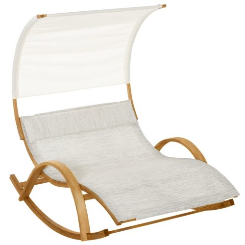 Sunbed double lounger 190x135x185 cm rocking bed with awning