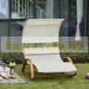 Sunbed double lounger 190x135x185 cm rocking bed with awning