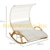 Sunbed double lounger 190x135x185 cm rocking bed with awning