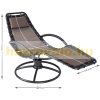 Sunbed rocking lounger 191x77x82 cm relax chair brown garden chair