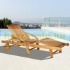 Sunbed folding garden lounger 195x70x66-85 cm adjustable footrest and backrest made of acacia wood