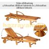 Sunbed folding garden lounger 195x70x66-85 cm adjustable footrest and backrest made of acacia wood