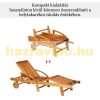 Sunbed folding garden lounger 195x70x66-85 cm adjustable footrest and backrest made of acacia wood