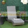 Sunbed polyrattan garden lounger 207x70x70 cm gray with adjustable backrest