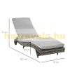 Sunbed polyrattan garden lounger 207x70x70 cm gray with adjustable backrest