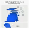 Összecsukható kerti napozóágy napellenzővel 195x60x30 cm kék alumínium kerti nyugágy