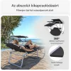 Összecsukható kerti napozóágy napellenzővel 195x60x30 cm fekete alumínium kerti nyugágy