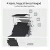 Összecsukható kerti napozóágy napellenzővel 195x60x30 cm fekete alumínium kerti nyugágy