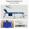 Kerti napozóágy napellenzővel alumínium kék 210x61x35 cm kültéri nyugágy