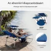 Kerti napozóágy napellenzővel Ibiza kék 190x59x29cm összecsukható nyugágy
