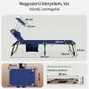 Kerti napozóágy napellenzővel XXL 210x60x81cm összecsukható nyugágy kék 