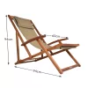 Kerti napozóágy akácfából 94x60x94 cm összecsukható strandszék, állítható háttámlával, bézs 