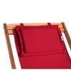 Kerti napozóágy akácfából 94x60x94 cm összecsukható strandszék, állítható háttámlával, piros 