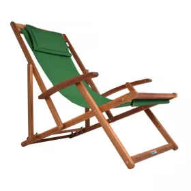   Kerti napozóágy akácfából 94x60x94 cm összecsukható strandszék, állítható háttámlával, zöld 