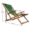 Kerti napozóágy akácfából 94x60x94 cm összecsukható strandszék, állítható háttámlával, zöld 