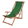 Kerti napozóágy akácfából 94x60x94 cm összecsukható strandszék, állítható háttámlával, zöld 