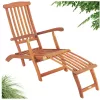 Akácfa kerti napozóágy lábtartóval 169x54x95 cm összecsukható, állítható háttámlával