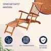 Akácfa kerti napozóágy lábtartóval 169x54x95 cm összecsukható, állítható háttámlával