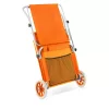Kerti napozóágy kerekekkel és napellenzővel strandszék alumínium narancs kültéri nyugágy