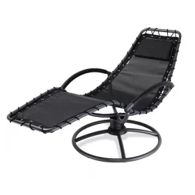   Relax napozóágy hintafunkcióval ergonomikus kerti fekvőszék, antracit kültéri pihenőszék