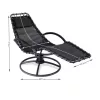 Relax napozóágy hintafunkcióval ergonomikus kerti fekvőszék, antracit kültéri pihenőszék