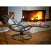Relax napozóágy hintafunkcióval ergonomikus kerti fekvőszék, mokka színű kültéri pihenőszék 