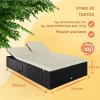 Polyrattan kerti napozóágy dupla fekvőfelülettel 200x115x33 cm fekete/krém 