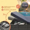 Polyrattan kerti napozóágy dupla fekvőfelülettel 200x115x33 cm szürke/antracit 