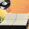 Polyrattan kerti napozóágy XXL dupla 200x160x33 cm fekete/krém 