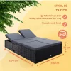 Polyrattan kerti napozóágy dupla fekvőfelülettel 200x115x33 cm fekete/antracit 