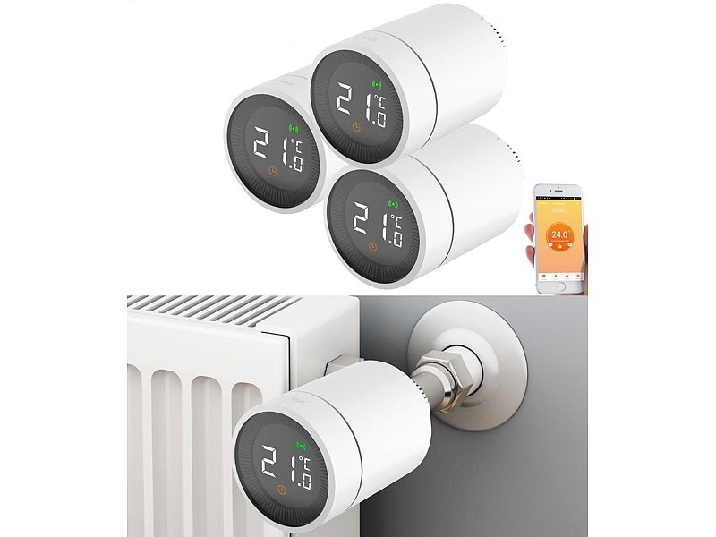 Intelligens radiátor termosztát 3 darabos szett alkalmazásve