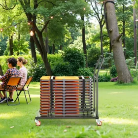   Összecsukható székállvány  L-alak 1080x508x1090 mm széktároló kocsi