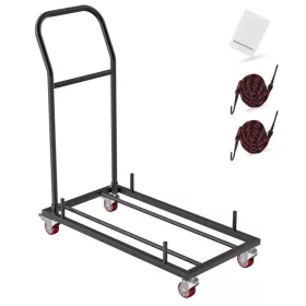   12 székes tárolókocsi összecsukható székekhez matt fekete kivitel (székeket nem tartalmazza)