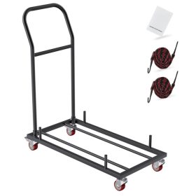   12 székes tárolókocsi összecsukható székekhez matt fekete kivitel (székeket nem tartalmazza)