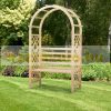 Garden bench with rose garden wooden plant runner 120x55x207 cm