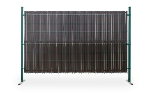 Vertical 3D fence panel brown 123x250 cm privacy bar suitable for fences