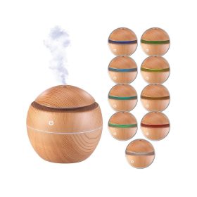  Párásító, fa hatású aromadiffúzor elektromos ultrahangos illóolaj párologtató 130 ml