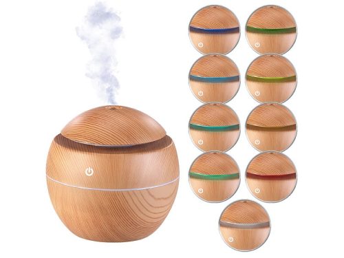 Humidifying, wood-effect aroma diffuser electric ultrasonic essential oil vaporizer 130 ml