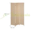 Indoor partition screen 170x120x2 cm 3 beige partition panels 