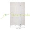 Indoor partition screen 170x120x2 cm 3 white partition panels 