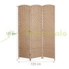 Indoor partition screen 170x120x2 cm 3 natural partition panels 