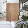 Indoor partition screen 170x120x2 cm 3 natural partition panels 