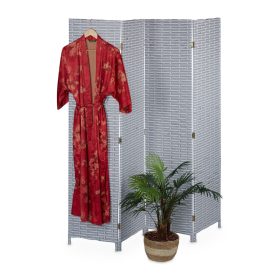   Összecsukható 4 részes paraván 170 cm térelválasztó szürke dekoratív spanyol fal