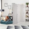 Összecsukható spanyol fal fonott designnal 170x160 cm 4 részes fehér paraván 