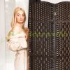 Folding Spanish wall with braided design 4-part dark brown screen 