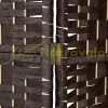 Folding Spanish wall with braided design 4-part dark brown screen 