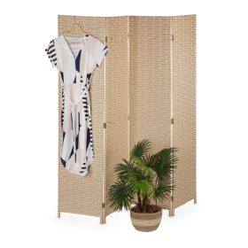   Összecsukható 4 részes paraván 170 cm térelválasztó világosbarna dekoratív spanyol fal