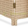 Folding 4-part screen 170 cm room divider light brown decorative Spanish wall