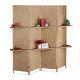 Indoor partition screen 170x180 cm beige 4 partition panels with shelves